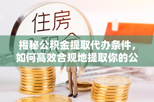 清远揭秘公积金提取代办条件，如何高效合规地提取你的公积金